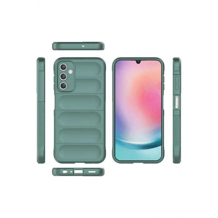 Newface Samsung A36 Kılıf Optimum Silikon - Koyu Yeşil