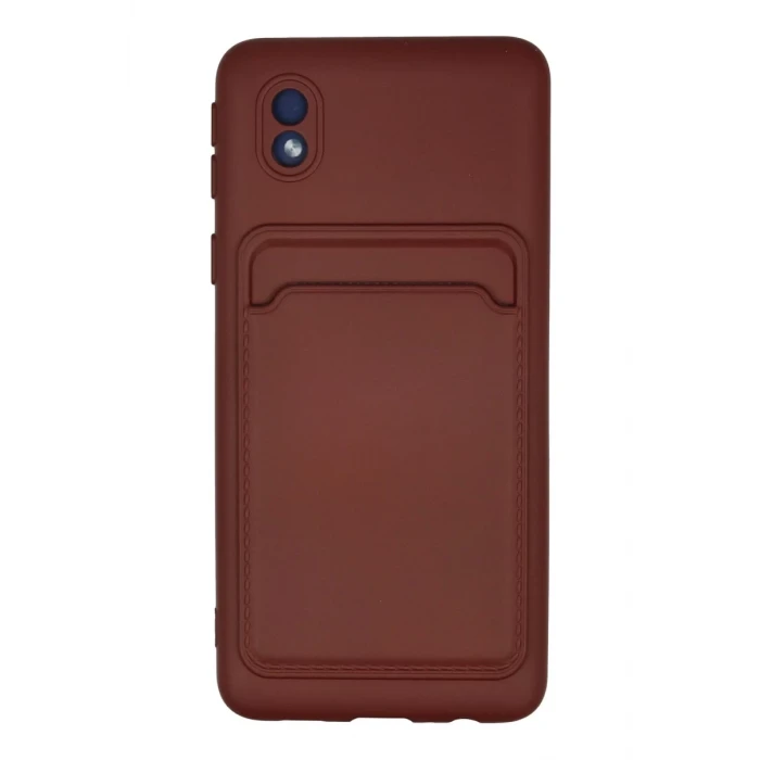 Newface Samsung Galaxy A01 Core Kılıf Kelvin Kartvizitli Silikon - Bordo