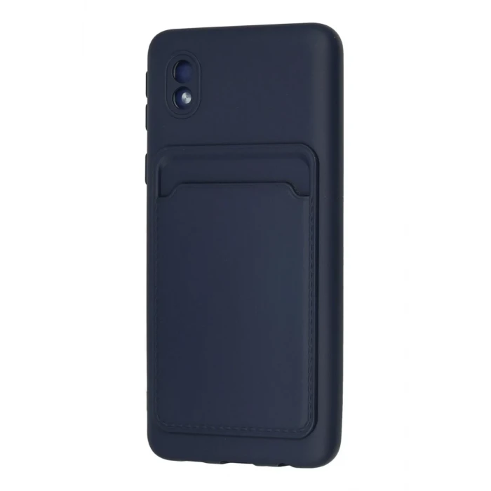 Newface Samsung Galaxy A01 Core Kılıf Kelvin Kartvizitli Silikon - Lacivert
