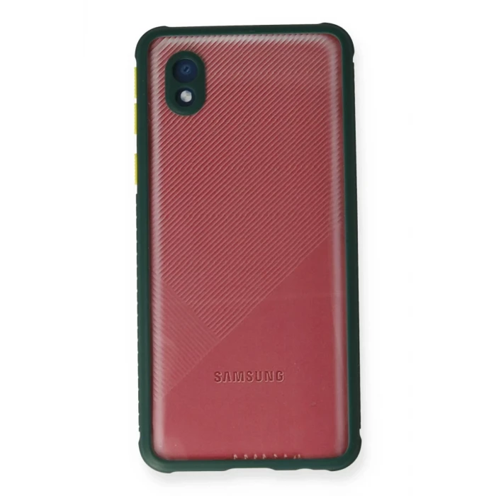 Newface Samsung Galaxy A01 Core Kılıf Miami Şeffaf Silikon - Koyu Yeşil