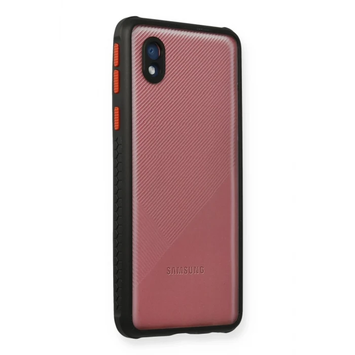 Newface Samsung Galaxy A01 Core Kılıf Miami Şeffaf Silikon - Siyah