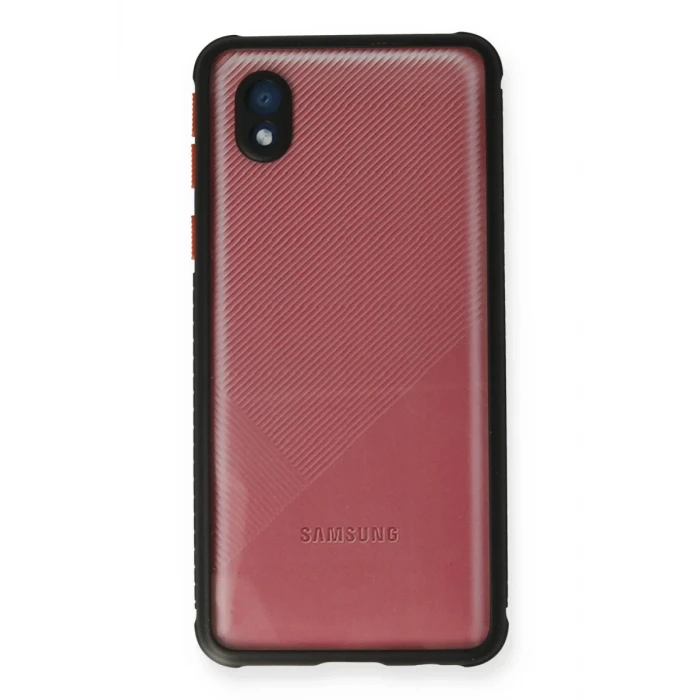 Newface Samsung Galaxy A01 Core Kılıf Miami Şeffaf Silikon - Siyah