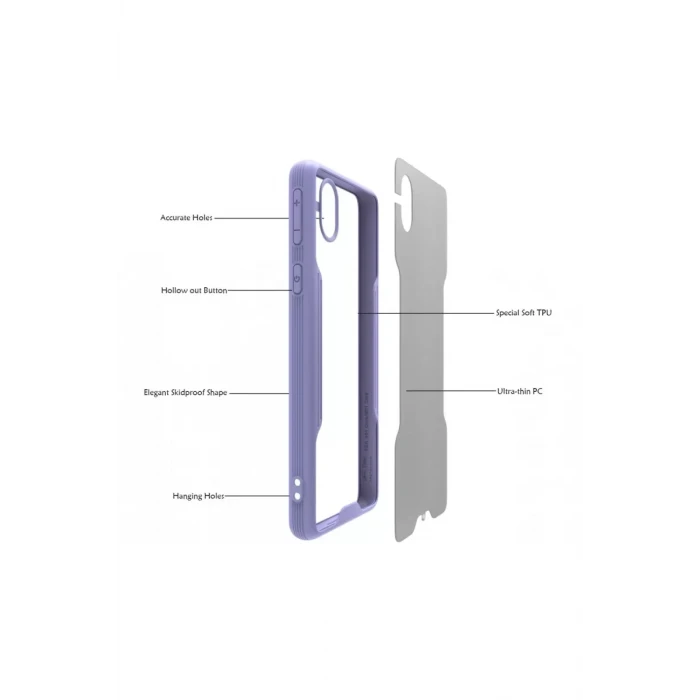 Newface Samsung Galaxy A01 Core Kılıf Platin Silikon - Mavi