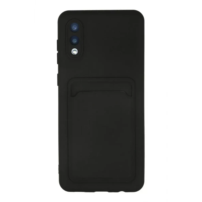Newface Samsung Galaxy A02 Kılıf Kelvin Kartvizitli Silikon - Siyah