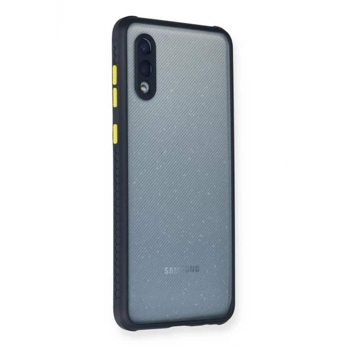 Newface Samsung Galaxy A02 Kılıf Miami Şeffaf Silikon - Lacivert