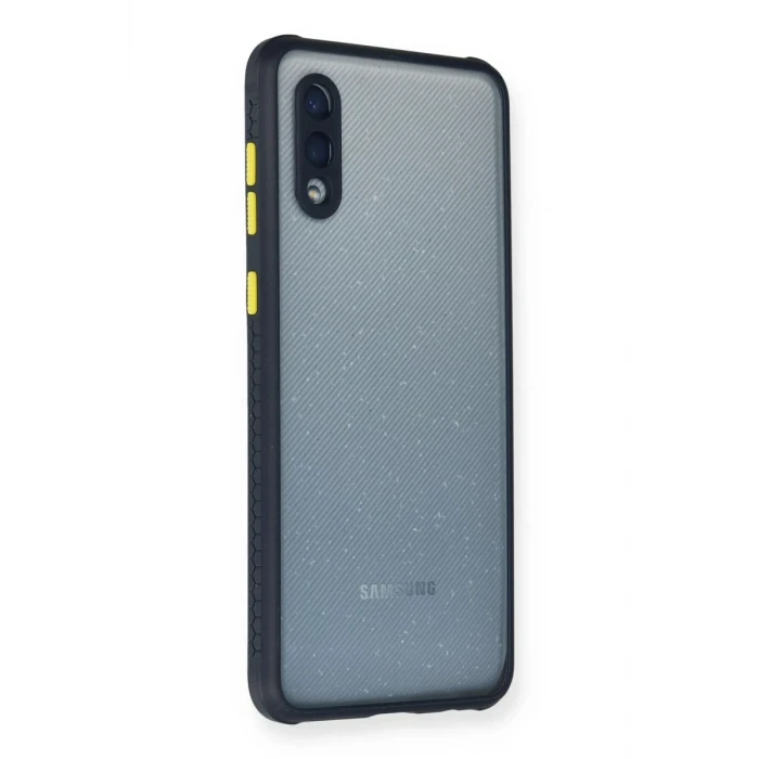 Newface Samsung Galaxy A02 Kılıf Miami Şeffaf Silikon - Lacivert