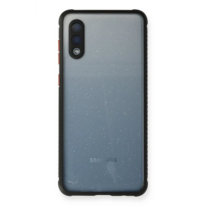 Newface Samsung Galaxy A02 Kılıf Miami Şeffaf Silikon - Siyah