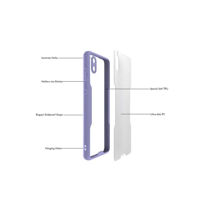 Newface Samsung Galaxy A02 Kılıf Platin Silikon - Kırmızı
