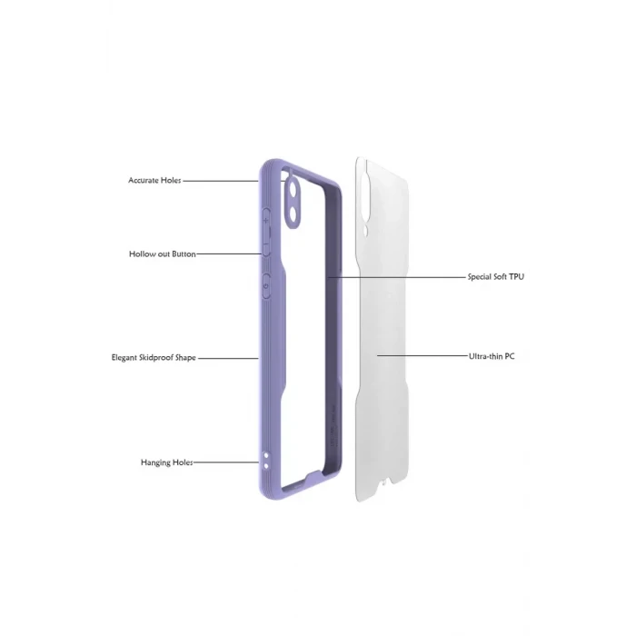 Newface Samsung Galaxy A02 Kılıf Platin Silikon - Lila