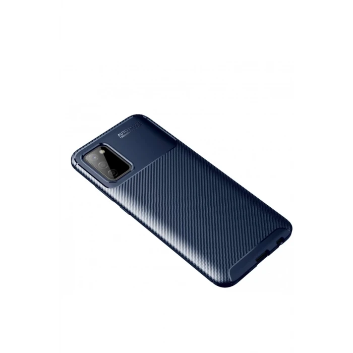 Newface Samsung Galaxy A02S Kılıf Auto Focus Karbon Kapak - Lacivert