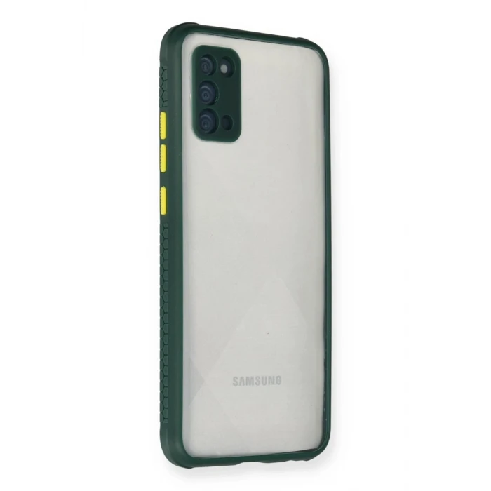 Newface Samsung Galaxy A02S Kılıf Miami Şeffaf Silikon - Koyu Yeşil