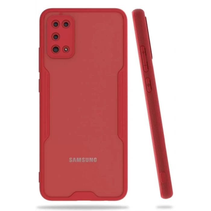 Newface Samsung Galaxy A02S Kılıf Platin Silikon - Kırmızı