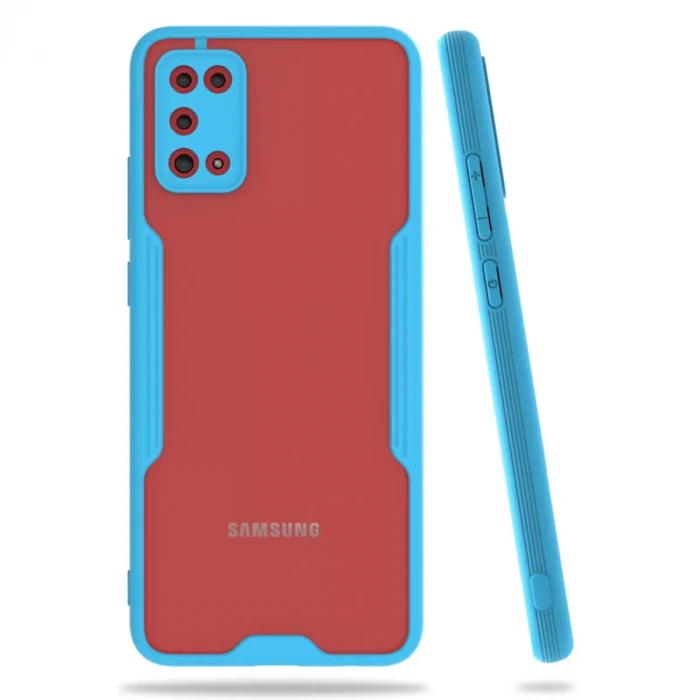Newface Samsung Galaxy A02S Kılıf Platin Silikon - Mavi