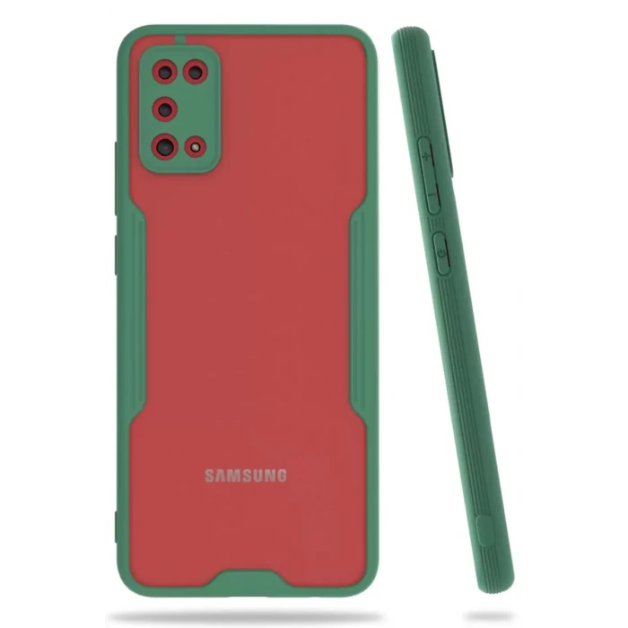 Newface Samsung Galaxy A02S Kılıf Platin Silikon - Yeşil