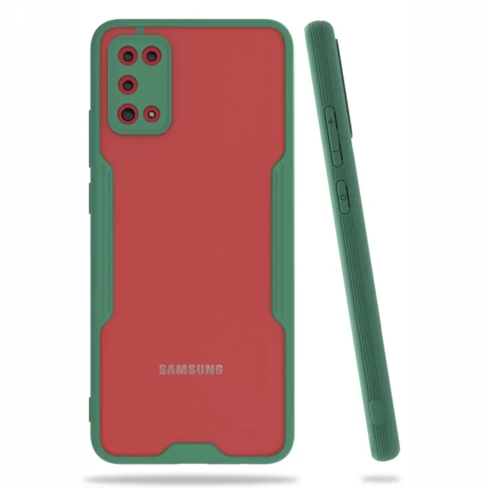 Newface Samsung Galaxy A02S Kılıf Platin Silikon - Yeşil