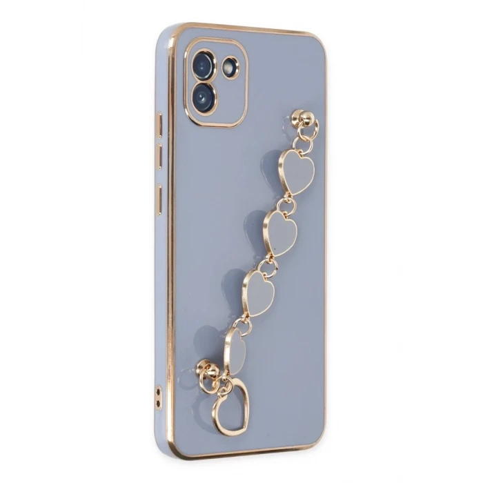 Newface Samsung Galaxy A03 Kılıf Esila Silikon - Gri