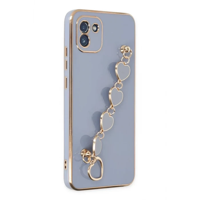 Newface Samsung Galaxy A03 Kılıf Esila Silikon - Gri