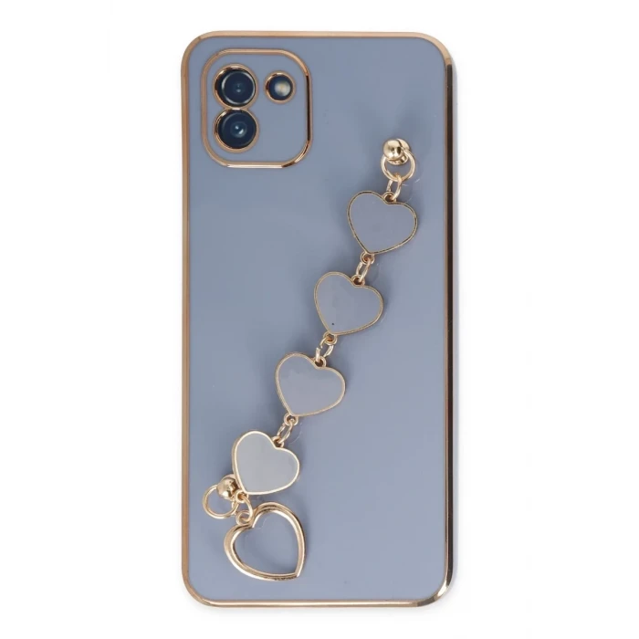 Newface Samsung Galaxy A03 Kılıf Esila Silikon - Gri