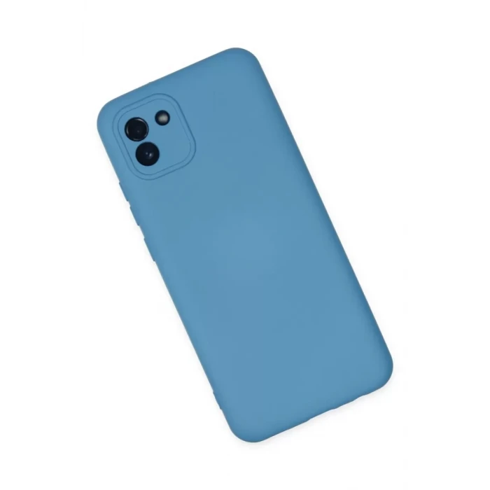 Newface Samsung Galaxy A03 Kılıf Nano içi Kadife Silikon - Mavi