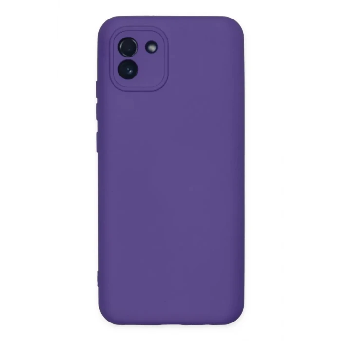 Newface Samsung Galaxy A03 Kılıf Nano içi Kadife Silikon - Mor