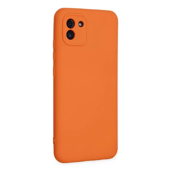 Newface Samsung Galaxy A03 Kılıf Nano içi Kadife Silikon - Turuncu