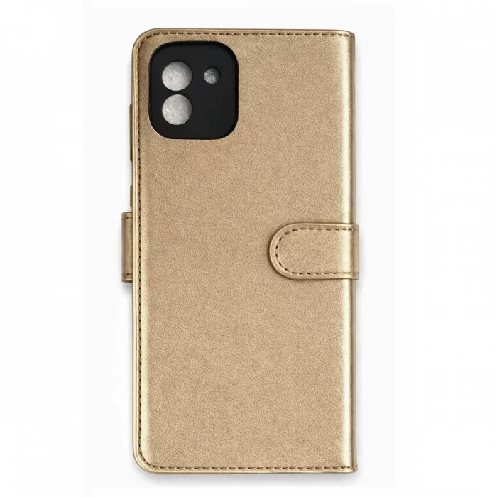 Newface Samsung Galaxy A03 Kılıf Trend S Plus Kapaklı Kılıf - Gold