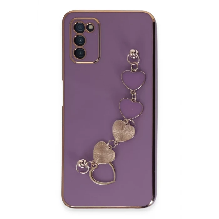 Newface Samsung Galaxy A03S Kılıf Esila Silikon - Mor