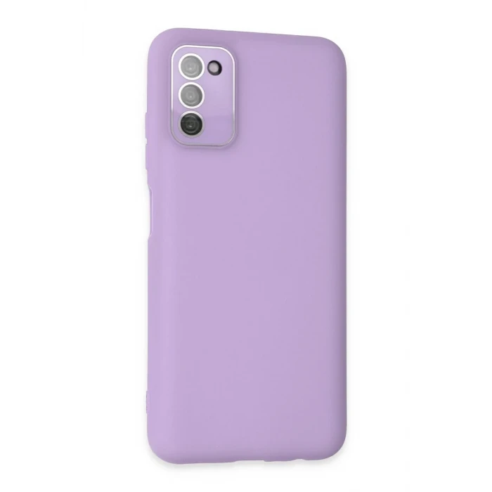 Newface Samsung Galaxy A03S Kılıf Lansman Glass Kapak - Lila