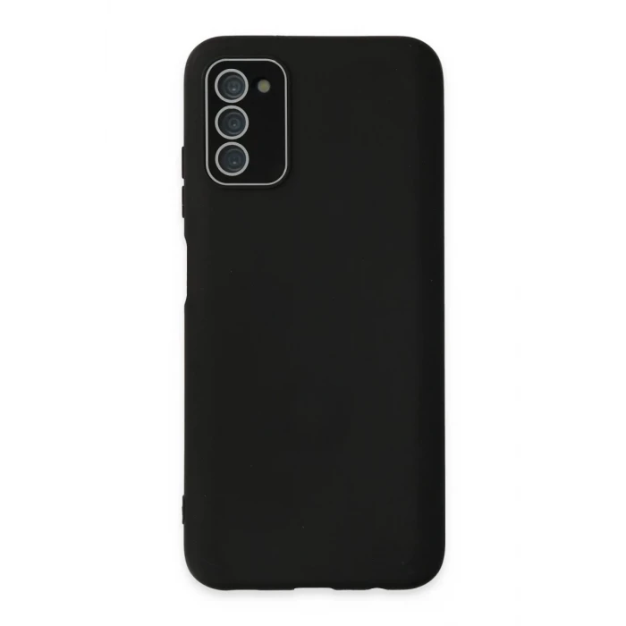 Newface Samsung Galaxy A03S Kılıf Lansman Glass Kapak - Siyah