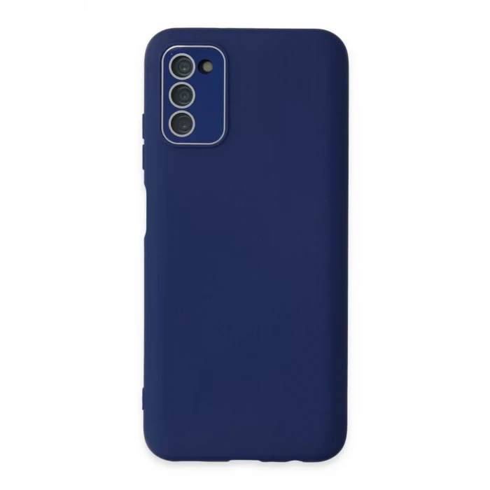 Newface Samsung Galaxy A03S Kılıf Lansman Glass Kapak - Sky Blue