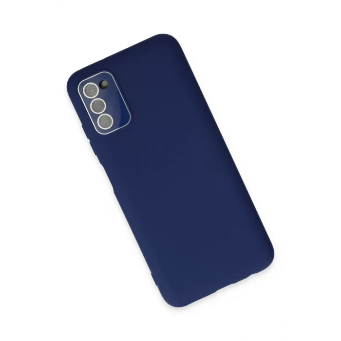 Newface Samsung Galaxy A03S Kılıf Lansman Glass Kapak - Sky Blue