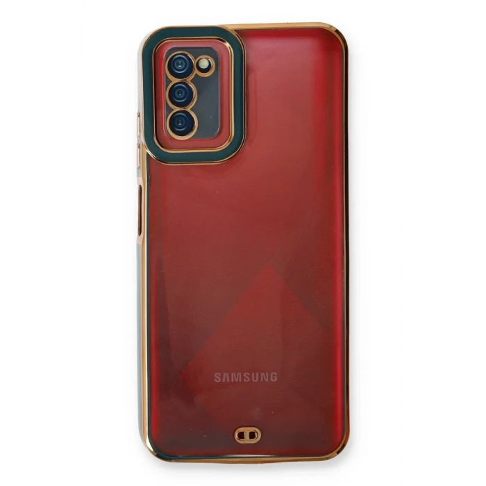 Newface Samsung Galaxy A03S Kılıf Liva Lens Silikon - Yeşil