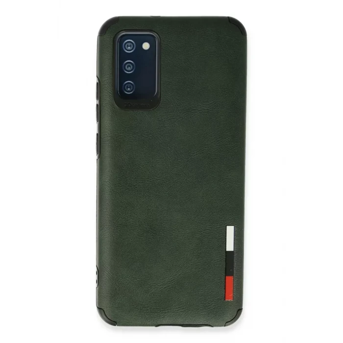 Newface Samsung Galaxy A03S Kılıf Loop Deri Silikon - Yeşil