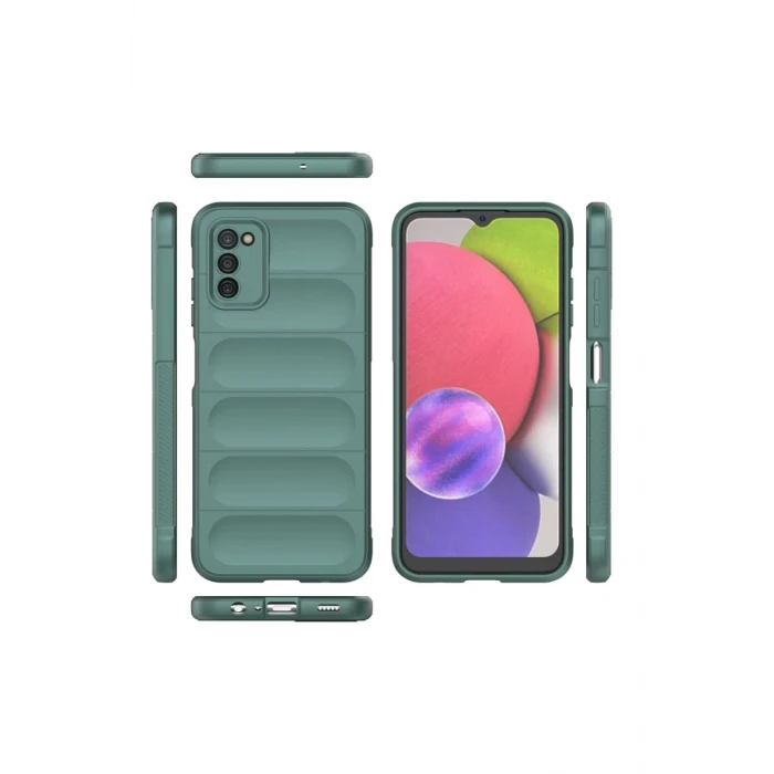 Newface Samsung Galaxy A03S Kılıf Optimum Silikon - Koyu Yeşil