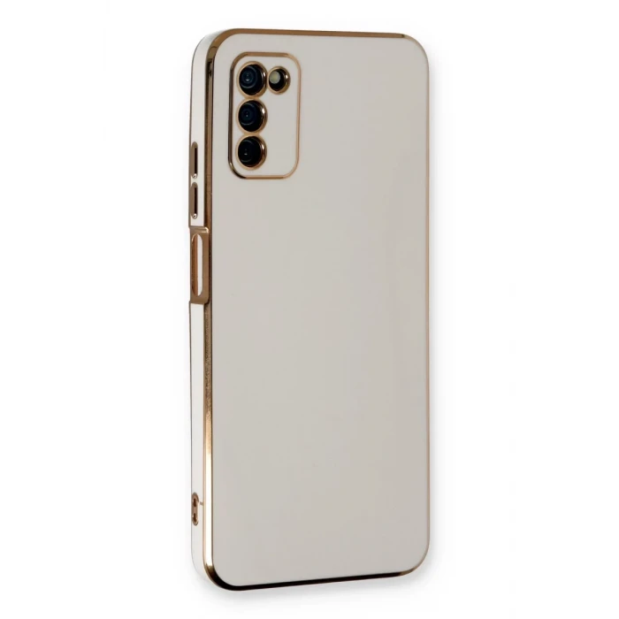 Newface Samsung Galaxy A03S Kılıf Volet Silikon - Beyaz