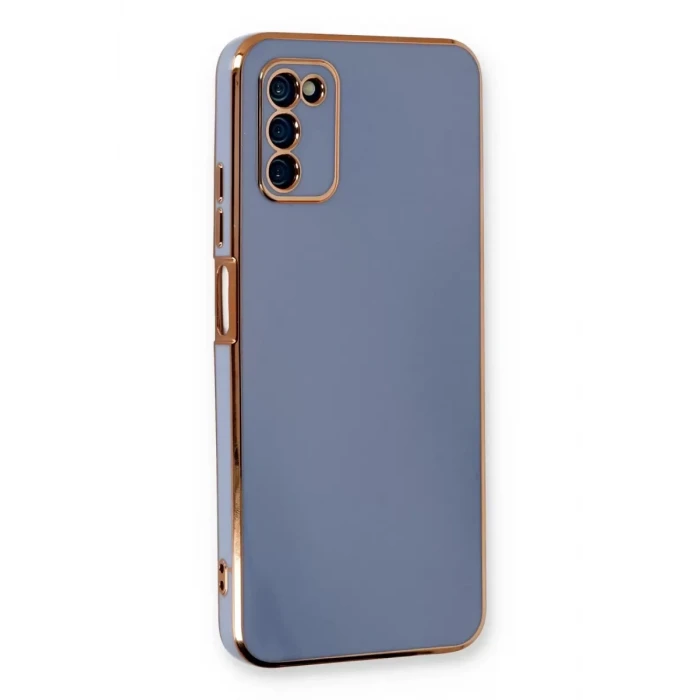 Newface Samsung Galaxy A03S Kılıf Volet Silikon - Mavi
