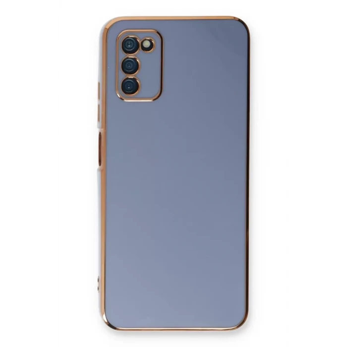 Newface Samsung Galaxy A03S Kılıf Volet Silikon - Mavi
