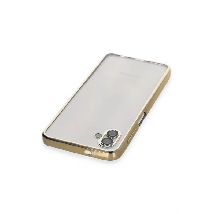 Newface Samsung Galaxy A04 Kılıf Razer Lensli Silikon - Gold