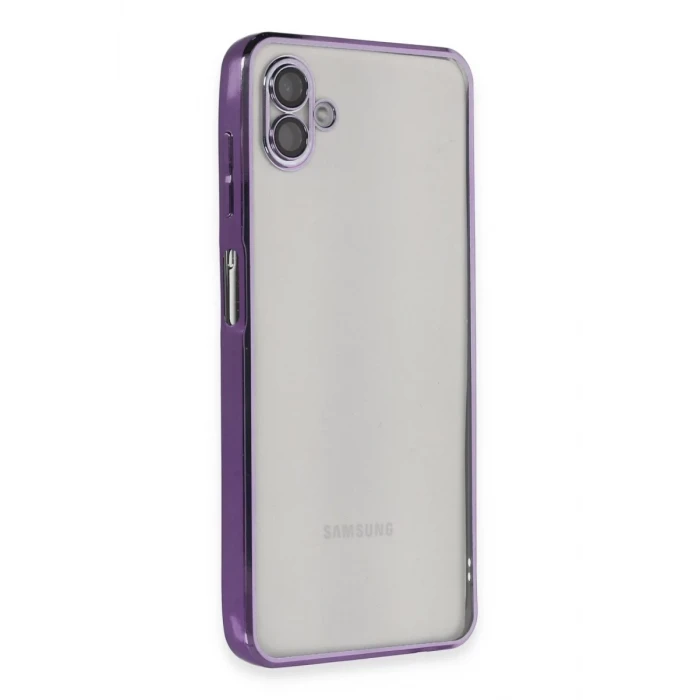Newface Samsung Galaxy A04 Kılıf Razer Lensli Silikon - Mor