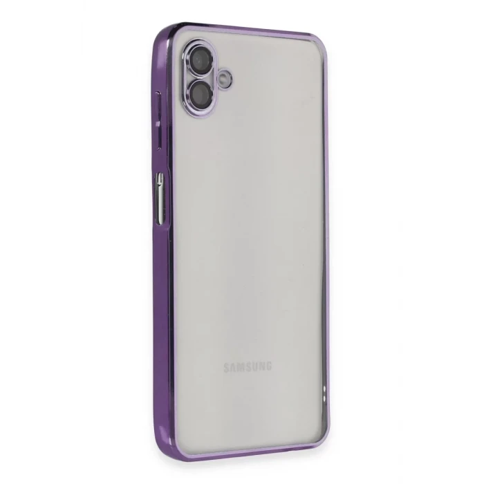 Newface Samsung Galaxy A04 Kılıf Razer Lensli Silikon - Mor