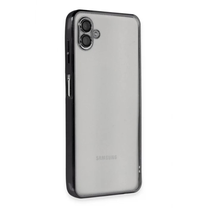 Newface Samsung Galaxy A04 Kılıf Razer Lensli Silikon - Siyah