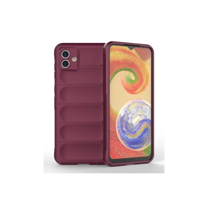 Newface Samsung Galaxy A04E Kılıf Optimum Silikon - Bordo