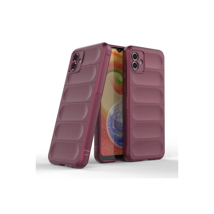 Newface Samsung Galaxy A04E Kılıf Optimum Silikon - Bordo