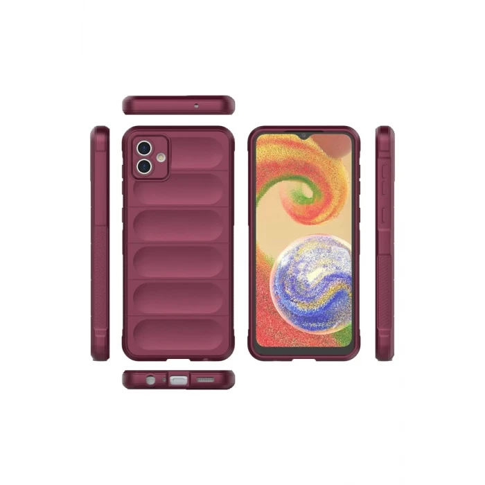 Newface Samsung Galaxy A04E Kılıf Optimum Silikon - Bordo