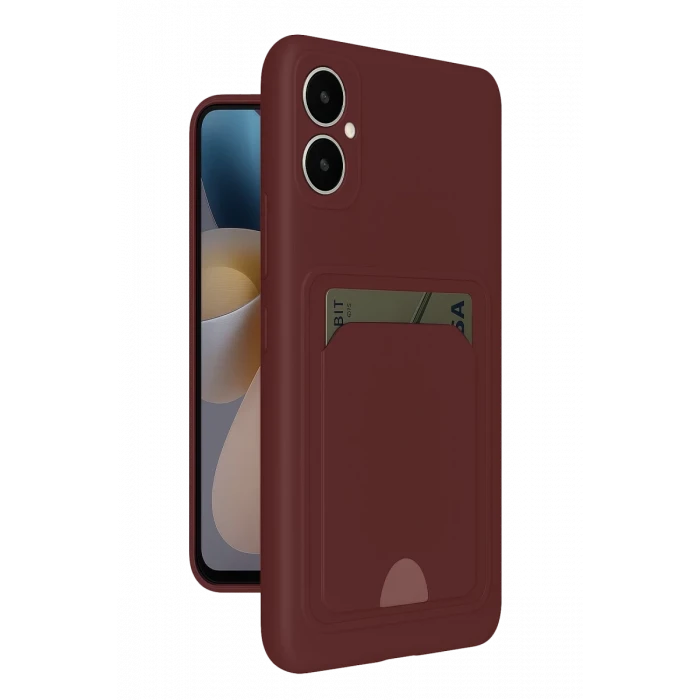 Newface Samsung Galaxy A05 Kelvin Kartvizitli Silikon - Bordo