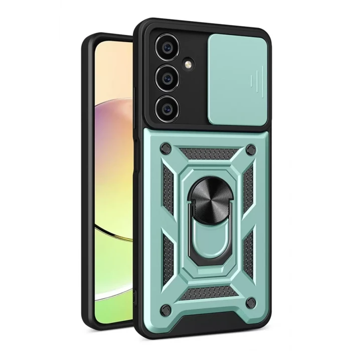 Newface Samsung Galaxy A05 Kılıf Pars Lens Yüzüklü Silikon - Yeşil