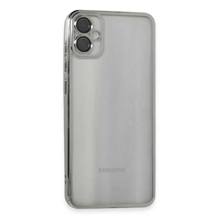 Newface Samsung Galaxy A05 Kılıf Razer Lensli Silikon - Gümüş