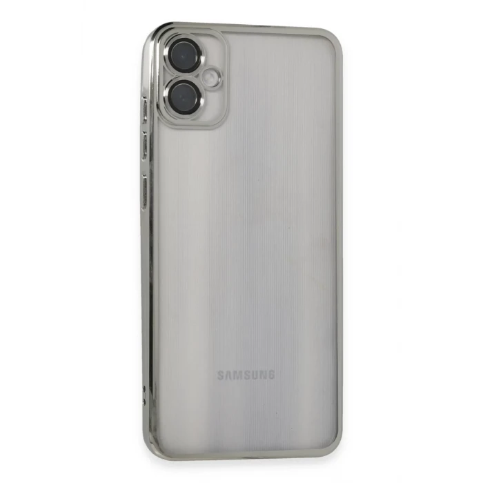 Newface Samsung Galaxy A05 Kılıf Razer Lensli Silikon - Gümüş