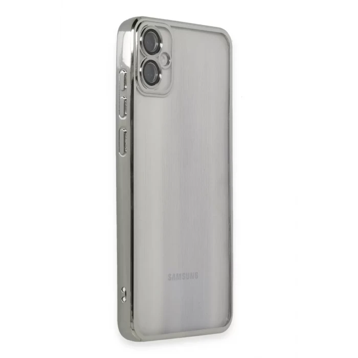 Newface Samsung Galaxy A05 Kılıf Razer Lensli Silikon - Gümüş