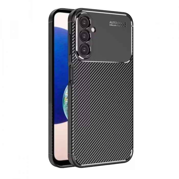 Newface Samsung Galaxy A05S Kılıf Auto Focus Karbon Kapak - Siyah